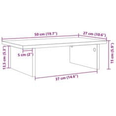 Vidaxl Stojalo za monitor starinski les 50x27x15 cm inženirski les