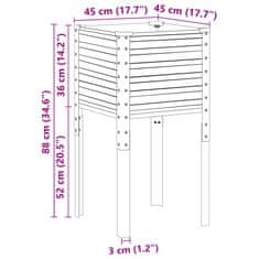 Vidaxl Vrtna greda siva 45x45x88 cm jeklo