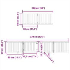 Vidaxl Ograda za pse z vrati zložljiva 12 panelov 960 cm topolovina