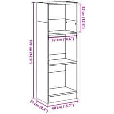 Vidaxl Knjižna omara rjavi hrast 40x24x109 cm inženirski les