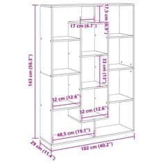 Vidaxl Knjižna omara sonoma hrast 102x29x143 cm iverna plošča