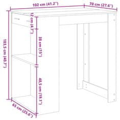 Vidaxl Barska miza artisian hrast 102x70x103,5 cm inženirski les