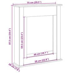 Vidaxl Okvir za kamin sonoma hrast 75x20x87,5 cm inženirski les