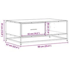 Vidaxl Klubska mizica črna 90x57x35 cm inženirski les in kovina