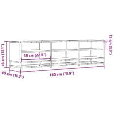 Vidaxl TV omarica črna 180x40x46 cm inženirski les