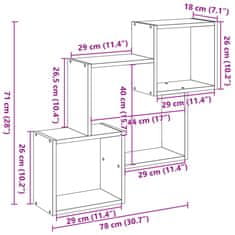 Vidaxl Stenska omarica 78x18x71 cm betonsko siva inženirski les