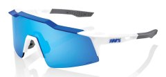 Boxman 100% SPEEDCRAFT SL Matte White/Metallic Blue - HiPER Blue Multilayer Mirror Lens (LT 15% Blue Multilayer Mirror Lens + LT 93% Clear Lens) (POPRAVA -45%)