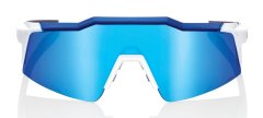 Boxman 100% SPEEDCRAFT SL Matte White/Metallic Blue - HiPER Blue Multilayer Mirror Lens (LT 15% Blue Multilayer Mirror Lens + LT 93% Clear Lens) (POPRAVA -45%)