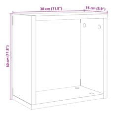 Vidaxl Stenske kockaste police 4 kosi artisan hrast 30x15x30 cm