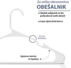 HOME & MARKER® Obešalniki za oblačila, Plastiči obešalniki | HANGY Bela