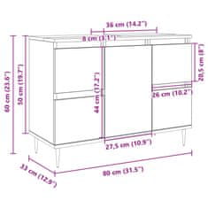 Vidaxl Kopalniška omarica sonoma hrast 80x33x60 cm inženirski les