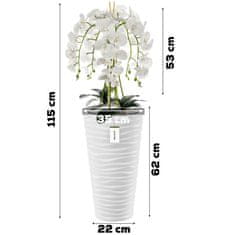 botle Umetna bela orhideja šopek cvetje listi kamenčki visok cvetlični lonec Bela V 115 cm