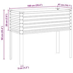 Vidaxl Vrtna greda rjava 100x41x90 cm jeklo