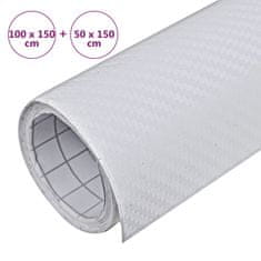 Vidaxl Folija za avto 2 kosa 3D bela 100x150 cm + 50x150 cm