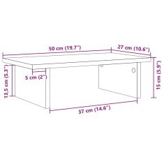 Vidaxl Stojalo za monitor sonoma hrast 50x27x15 cm inženirski les