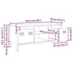 Vidaxl TV omarica črna 101,5x39x43,5 cm hladno valjano jeklo