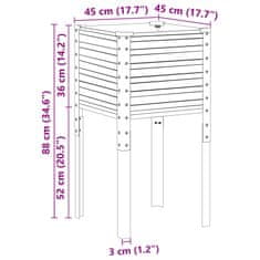 Vidaxl Vrtna greda rjava 45x45x88 cm jeklo