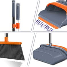 HOME & MARKER® Set stoječe metle in smetišnice, Komplet za pometanje | DUSTBROOM