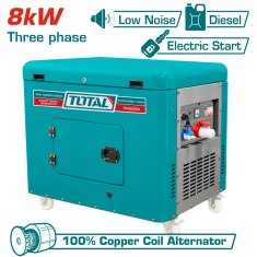 Total Tihi dizelski generator 8kW, 25L/9KM/9ur/3000rpm (TP280003)