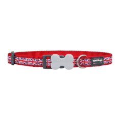 slomart Pasja ovratnica Red Dingo Union Jack 20-32 cm Rdeča