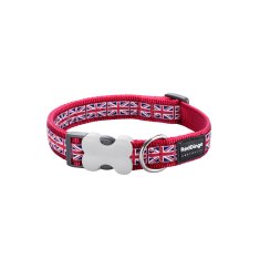 slomart Pasja ovratnica Red Dingo Union Jack 20-32 cm Rdeča