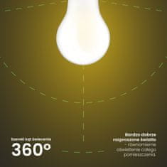 LUMILED LED žarnica E27 A60 4W = 60W 840lm 3000K Toplo bela 360° Filament steklo ALS