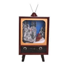 Rayher.	 BOŽIČNI RETRO TV, SNEG&GLASBA, 37X21X59CM