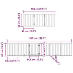 Vidaxl Ograda za pse z vrati zložljiva 15 panelov rjava 750 cm les