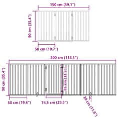 Vidaxl Ograda za pse z vrati zložljiva 15 panelov rjava 750 cm les