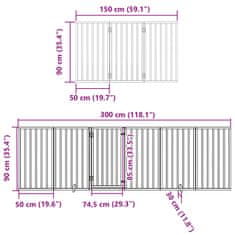 Vidaxl Ograda za pse z vrati zložljiva 12 panelov rjava 600 cm les