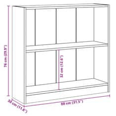 Vidaxl Knjižna polica črna 80x24x75 cm iverna plošča