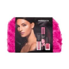 Dermacol Imperial XXL Volume & Panorama Set maskara Imperial XXL Volume & Panorama 13 ml Black + mat šminka Hyaluron Hysteria 4,5 ml 06 + lak za nohte 5 Day Stay 11 ml 53 + kozmetična torbica