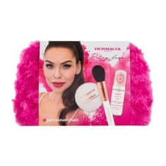 Dermacol Petra Lovely Hair Must Haves Set podlaga za ličila Satin 30 ml + fiksirni transparentni puder Invisible 13 g + kozmetični čopič + kozmetična torbica