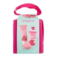 Dermacol Aroma Moment Pomegranate Power Set gel za prhanje Pomegranate Power 250 ml + pena za kopel Pomegranate Power 500 ml + gobica za prhanje + torbica unisex