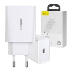 BASEUS Baseus Speed Mini hitri polnilnik, USB-C, PD, 3A, 20W (bela)