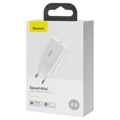 BASEUS Baseus Speed Mini hitri polnilnik, USB-C, PD, 3A, 20W (bela)