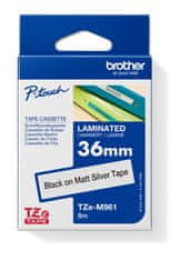 Brother - TZe-M961, srebrna mat/črna (36 mm, laminirana)