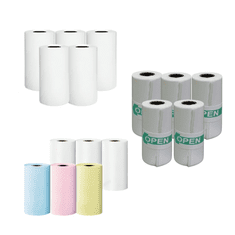 HOME & MARKER®  Beli zvitki papirja za MINIPRINT, Termo papir, 5x zvitki papirja + 6x Barvnih zvitkov papirja + 5x Lepljivih zvitkov papirja | ROLLPACK