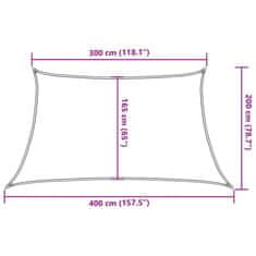 Vidaxl Senčno jadro 160 g/m² antracitno 3/4x2 m HDPE