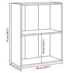 Vidaxl Knjižna omara 2-nadstropna siva 60x30x76,5 cm iverna plošča