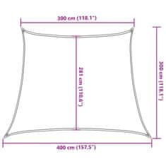 Vidaxl Senčno jadro 160 g/m² antracit 3/4x3 m HDPE