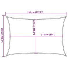 Vidaxl Senčno jadro 160 g/m² terakota 2,5x3,5 m HDPE