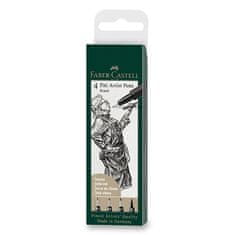 Faber-Castell Pitt pisalo za umetnike, komplet 4 kosov, S, F, M, B, črno