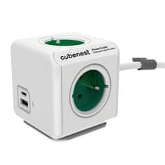 PowerCube Cubenest USB podaljšek - 4,zelen