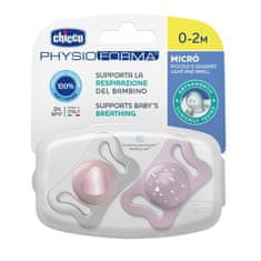 Chicco Dojenček Physio Micro silikon 0-2m deklica 2 kosa