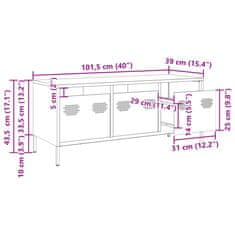 Vidaxl TV omarica antracitna 101,5x39x43,5 cm hladno valjano jeklo