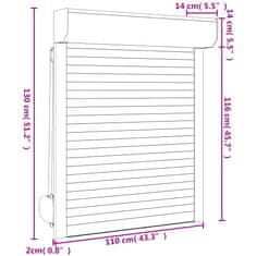 Vidaxl Rolete iz aluminija 110x130 cm bele