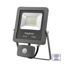 BRAYTRON FLOOD SL reflektor LED 30W toplo bela PIR IP54 antracit