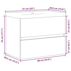 Vidaxl Omarica z umivalnikom artisan hrast 61x39,5x49 cm