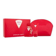 Emanuel Ungaro Diva Rouge Set parfumska voda 100 ml + losjon za telo 100 ml + kozmetična torbica za ženske